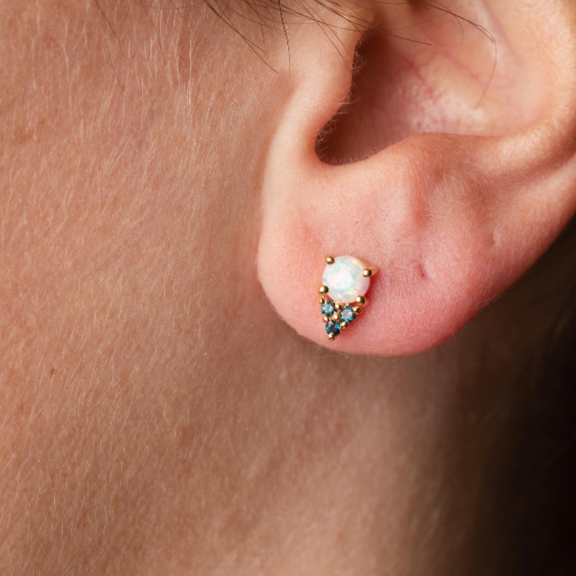 Opal & London Blue Topaz Doublet Studs