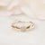 Solid Gold Opal Heart on Heart Ring