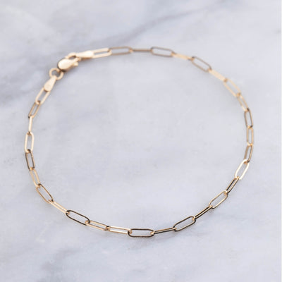 14kt Gold BYO Charm Paperclip Bracelet