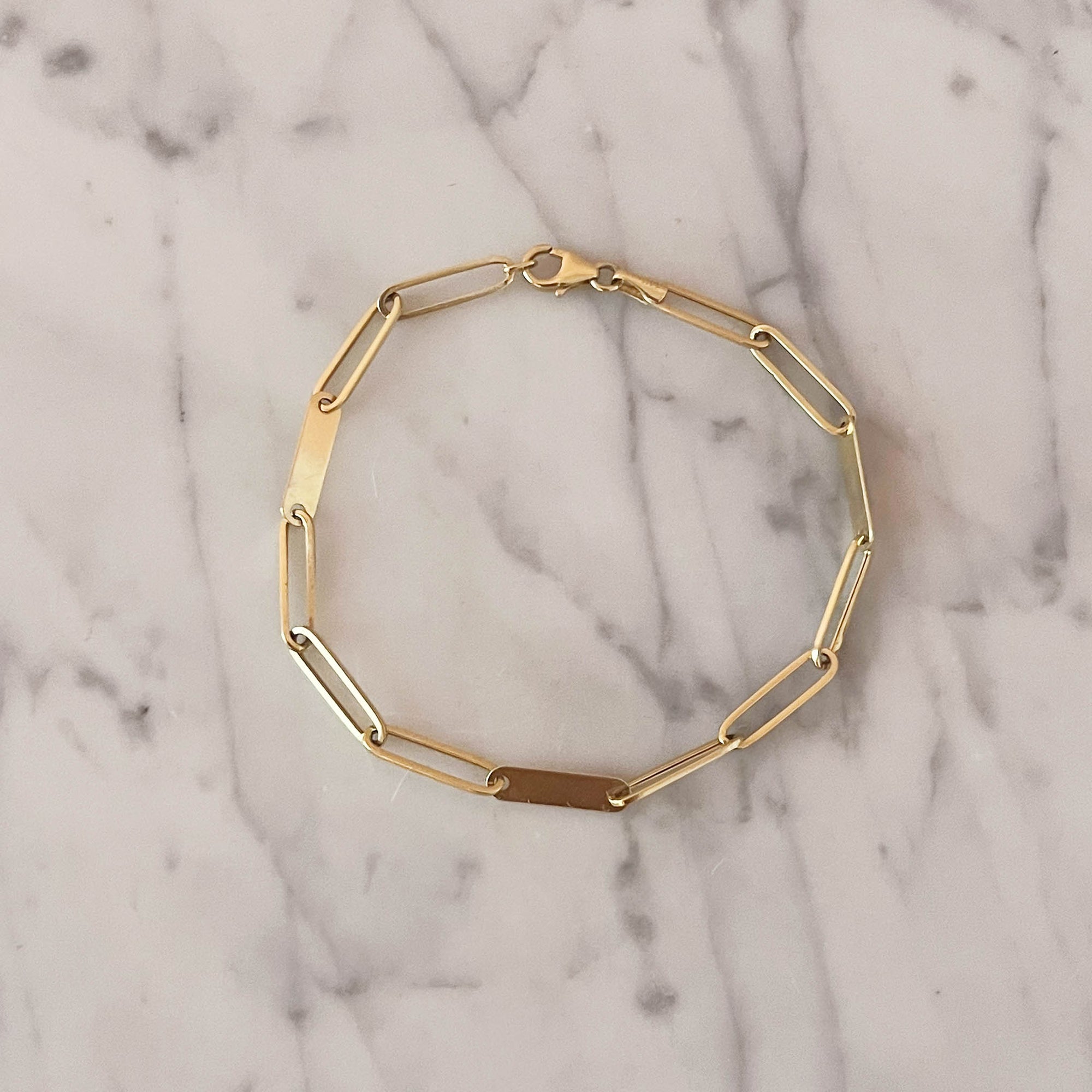 Solid Gold Paper Clip Bracelet for Sale