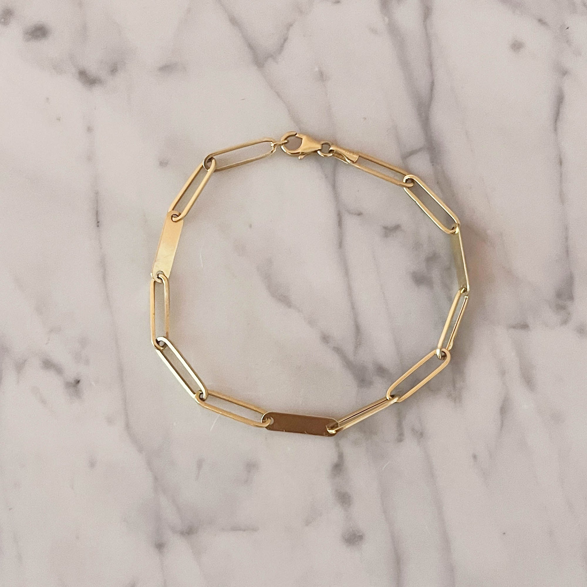 Solid Gold Paper Clip Bracelet for Sale La Kaiser