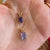 Solid 14kt Gold Alexandrite Baguette Pendant