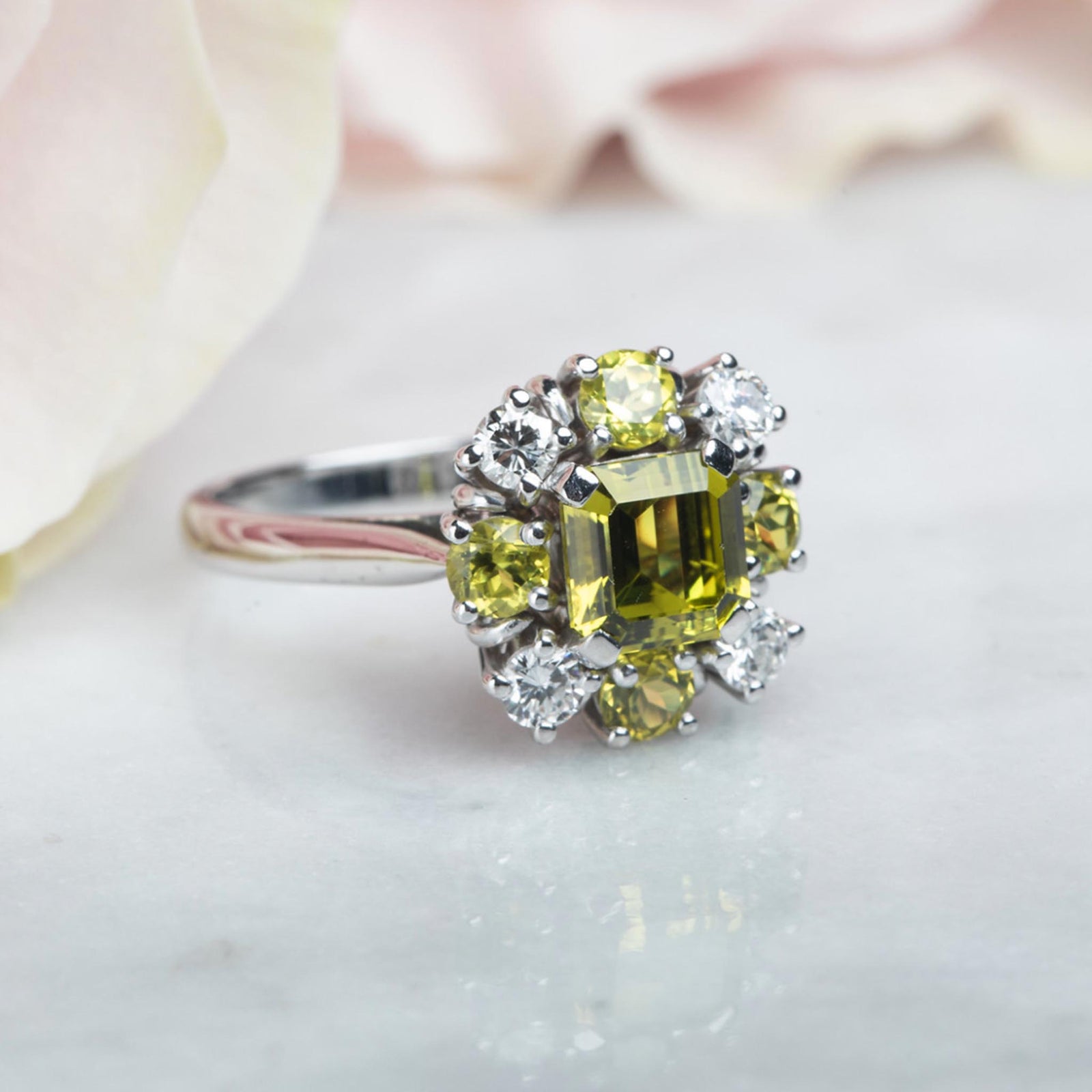 Vintage Peridot & Diamond Locarno Ring