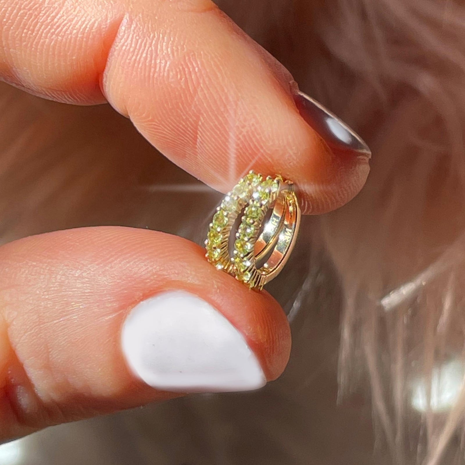 14kt Gold Peridot Savant Hoops