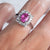 Vintage Pink Sapphire & Diamond Lucern Ring