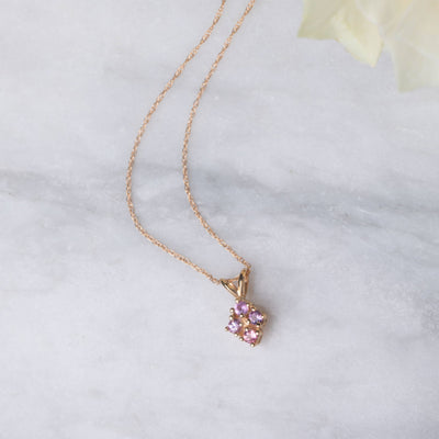 14kt Pink Sapphire Shield Pendant