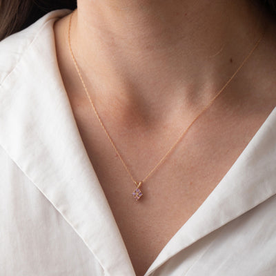 14kt Pink Sapphire Shield Pendant