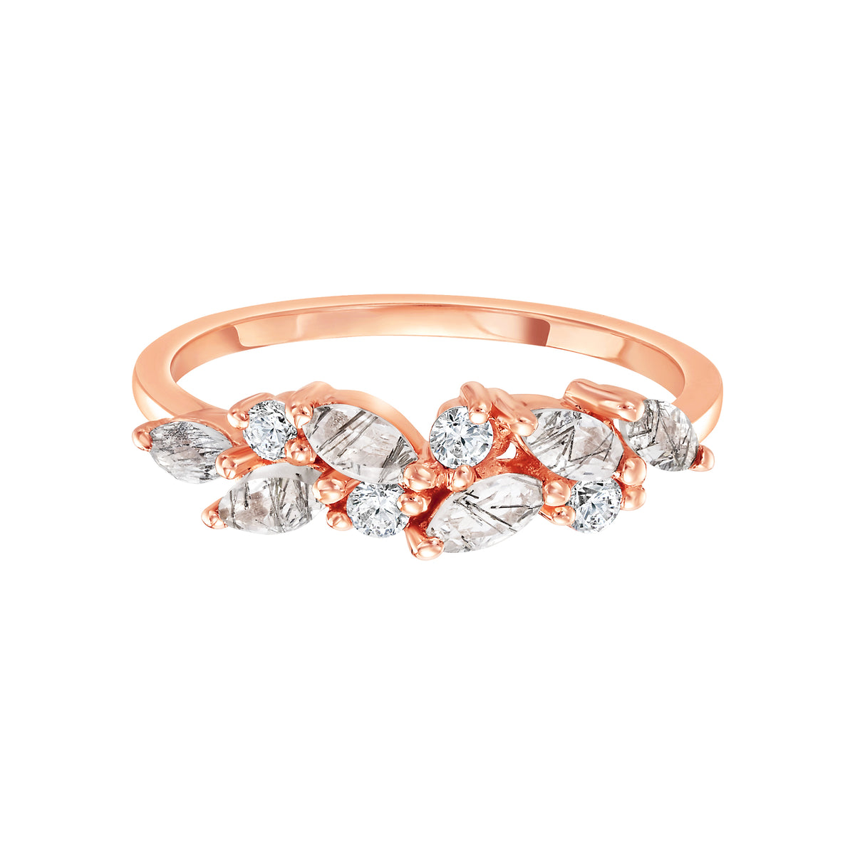 Rose Gold Rutilated Quartz Orchard Ring