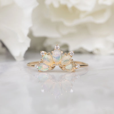 14kt Opal & Diamond Parisian Sunsest Ring