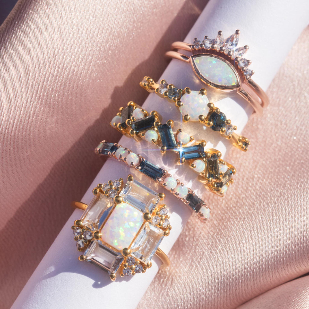 London Blue Topaz & Opal Fire on Ice Ring