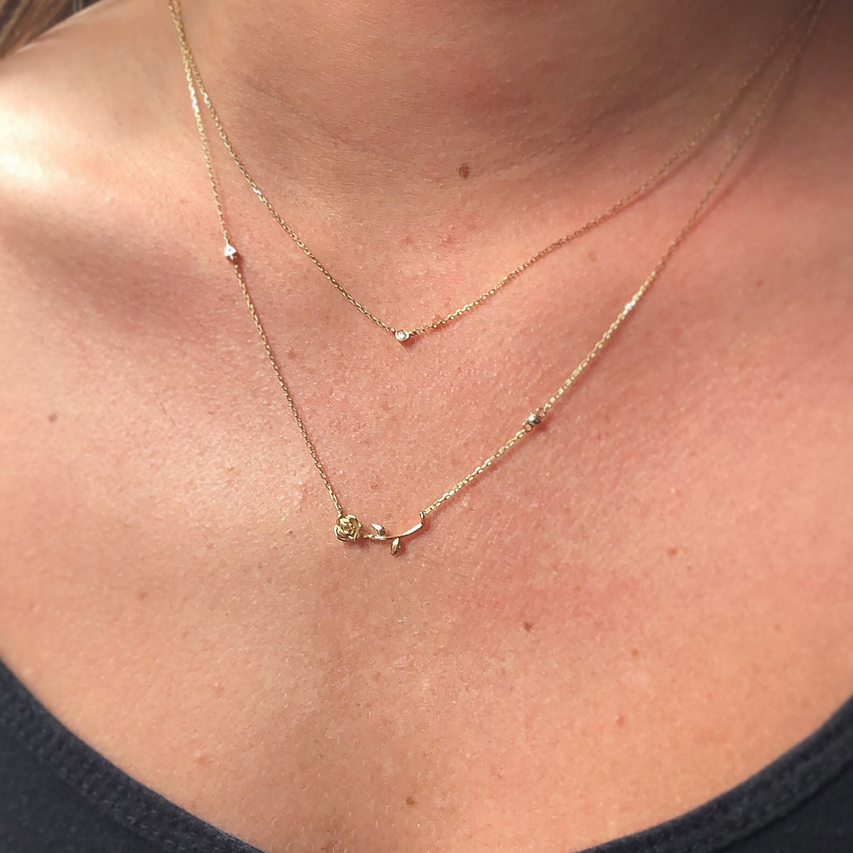 Solid Gold My Forever Sweet Rose Pendant