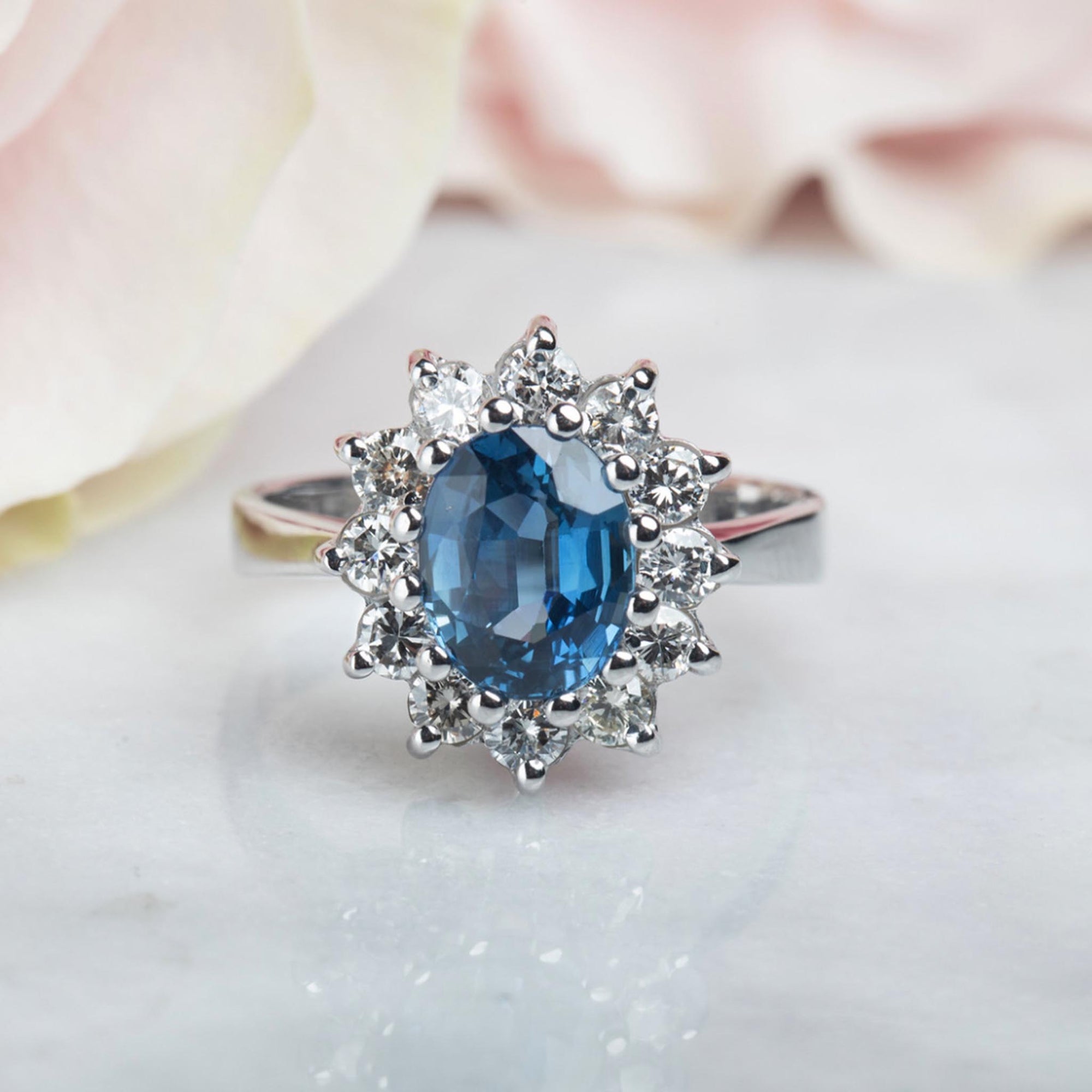 Vintage Blue Sapphire & Diamond Zermat Ring