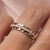 Solid Gold Sapphire Love Chain Ring