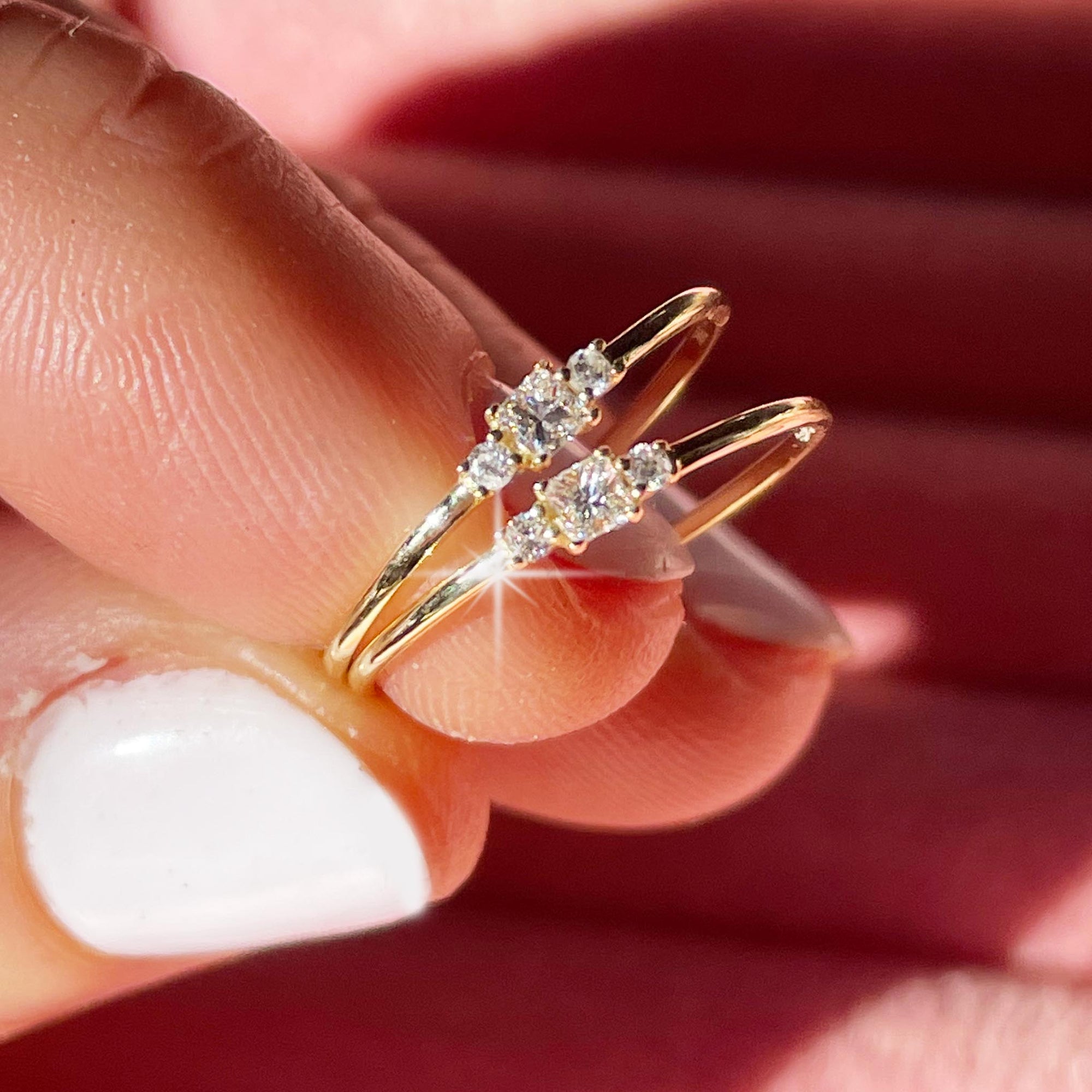 Simple Gold Diamond Rings For Women