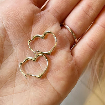 10kt Gold Forever Heart Hoops