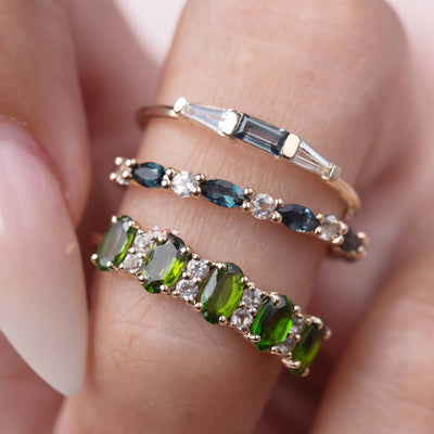 Solid Gold London Blue Topaz Wanderlust Ring