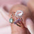 Solid Gold Teal Moissanite Oceanic Ring