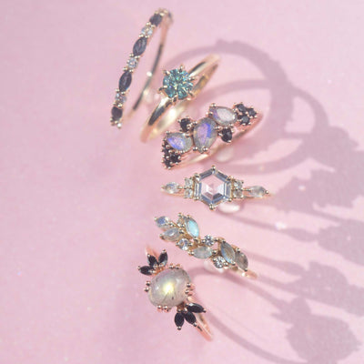 Solid Gold London Blue Topaz Wanderlust Ring