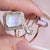14kt Rose Gold Moonstone & Diamond Fleurette Ring