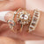 Solid Gold Diamond & Topaz Arch of Dreams Ring