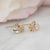 9kt Gold Rainbow Moonstone, Opal and Diamond Celestial Cluster Studs