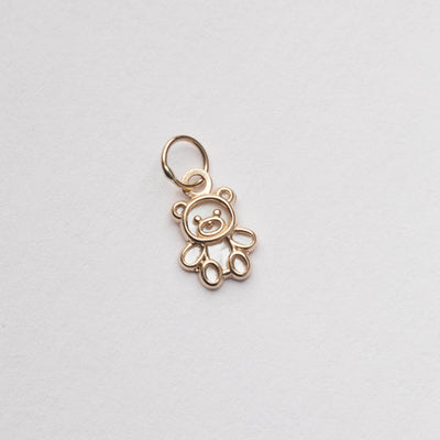 14kt Gold Mother Of Pearl Teddy Bear Charm