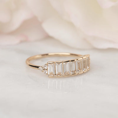 Solid Gold Diamond & Topaz Arch of Dreams Ring