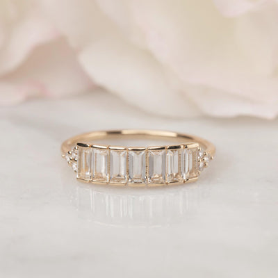 Solid Gold Diamond & Topaz Arch of Dreams Ring