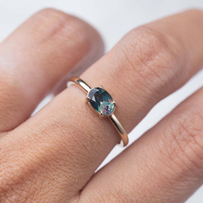 Solid Gold Rainbow Topaz Charmante Ring