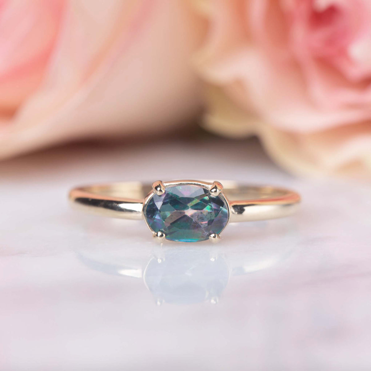 Solid Gold Rainbow Topaz Charmante Ring