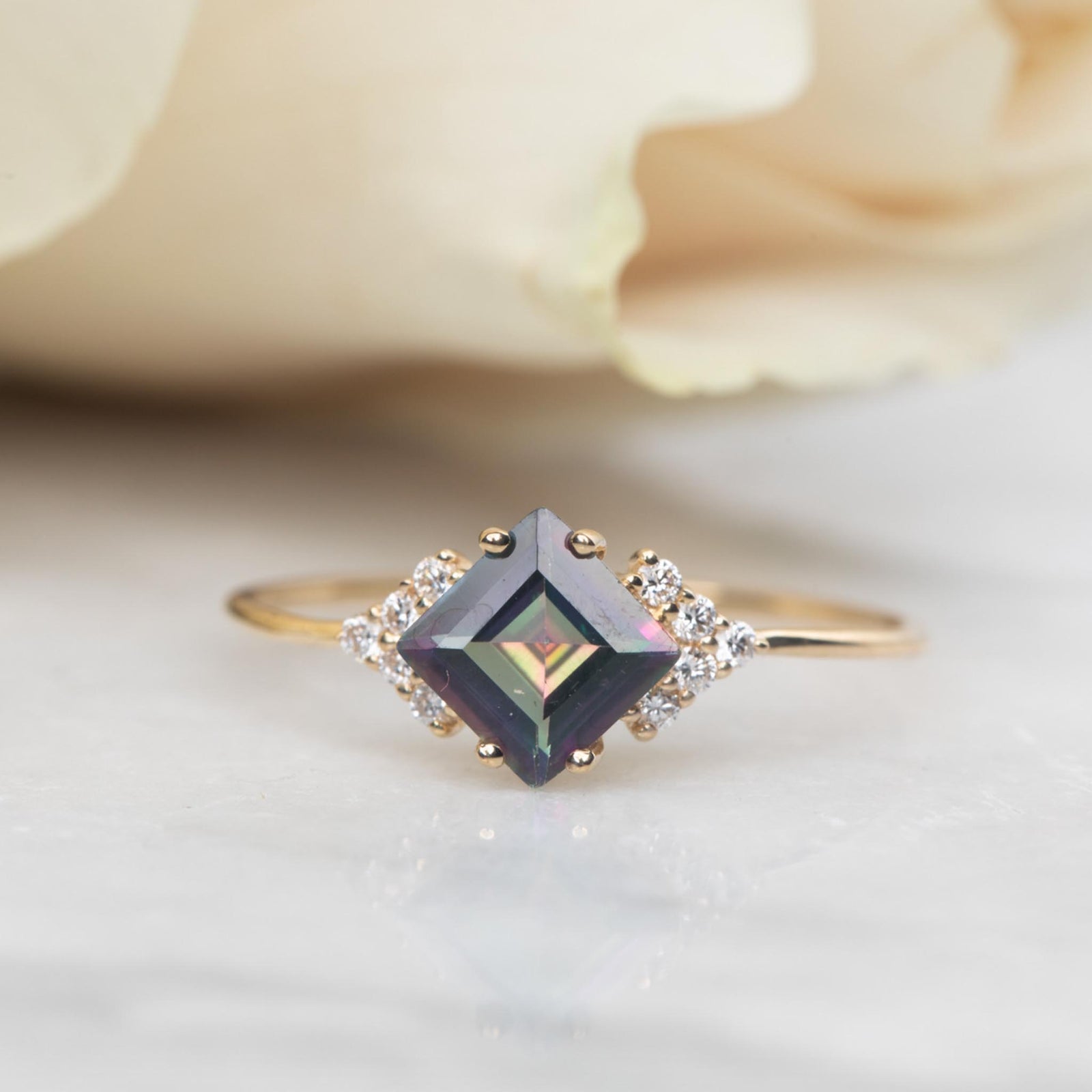 14kt Mystic Topaz Shield Ring