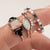 Rose Gold Opal & Diamond Whimsical Fleur Stacking Set